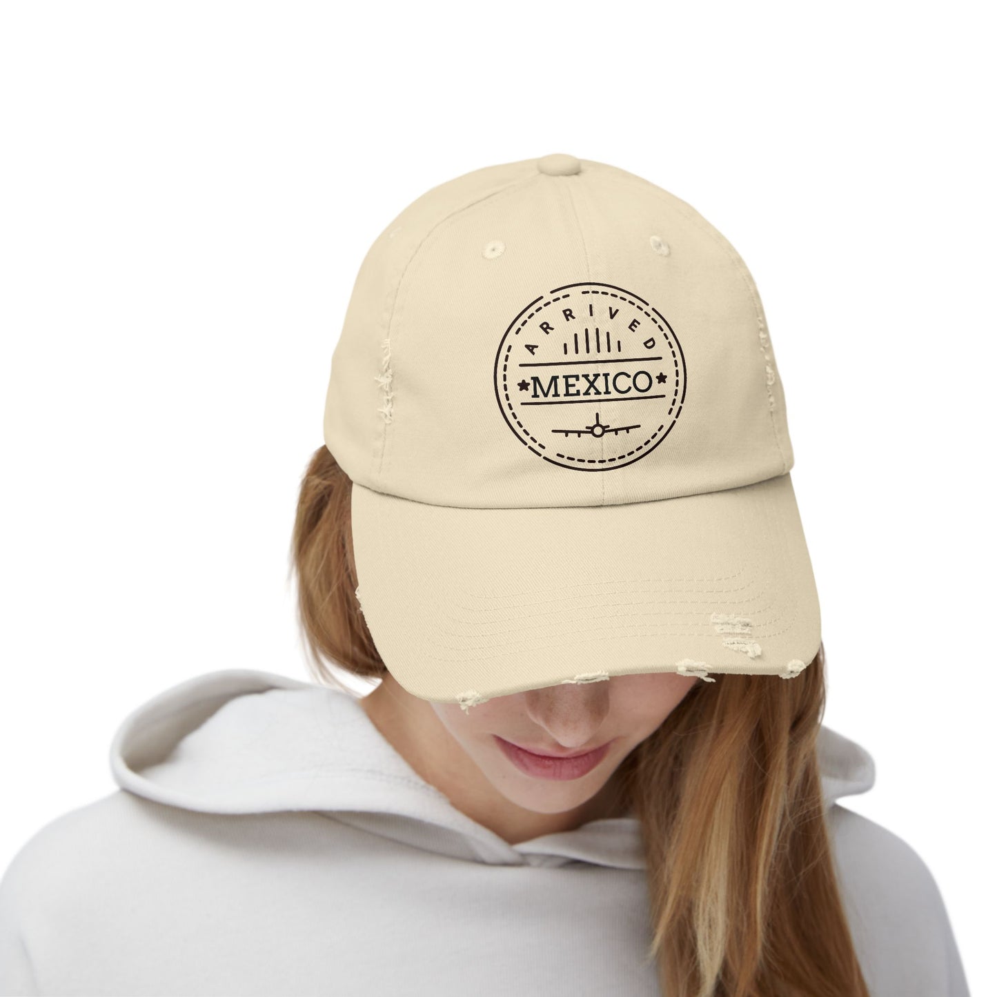 Distressed Cap with Mexico Design | Casual Hat, Travel Accessory, Gift for Travelers, Summer Fashion, Beachwear
