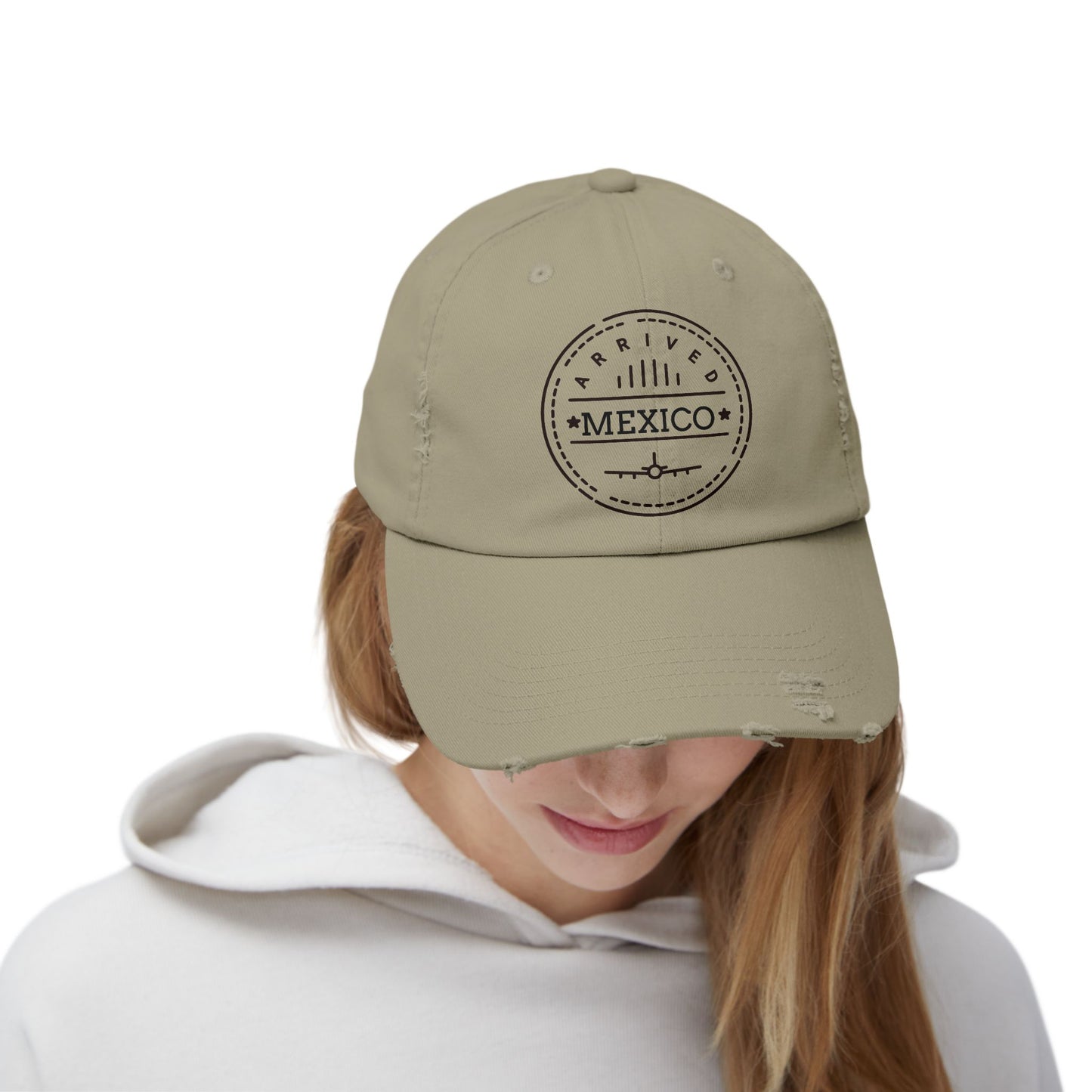 Distressed Cap with Mexico Design | Casual Hat, Travel Accessory, Gift for Travelers, Summer Fashion, Beachwear