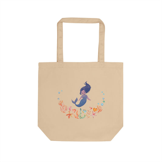Eco-Friendly Mermaid Tote Bag | Beach Bag, Reusable Grocery Tote, Gift for Ocean Lovers, Mermaid Aesthetic, Cute Shopping Bag